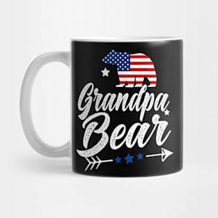 Grandpa Bear Patriotic Flag Matching 4th Of July Mug